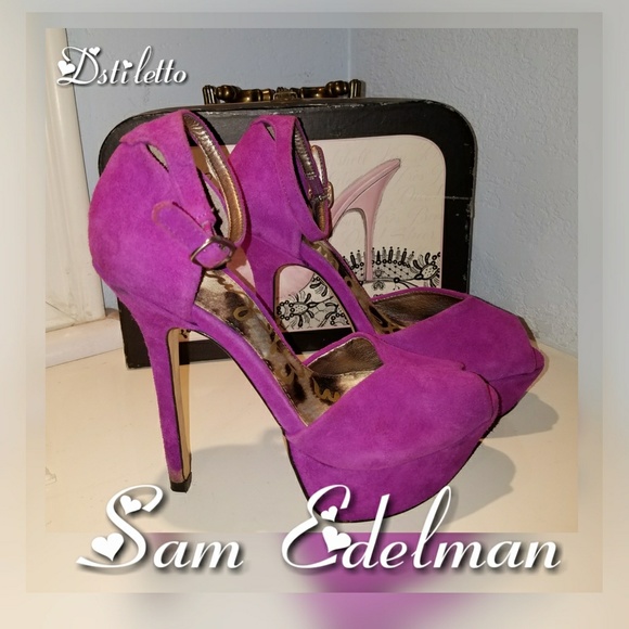 Sam Edelman Shoes - Magenta SAM EDELMAN Ankle Strap Platform Stilettos